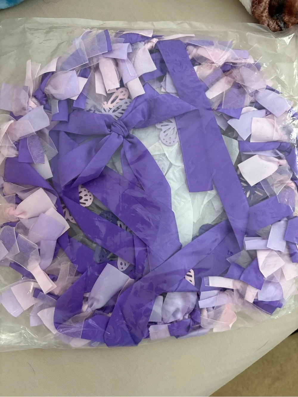 Purple and Pink Butterfly Ribbon Baby Mobile